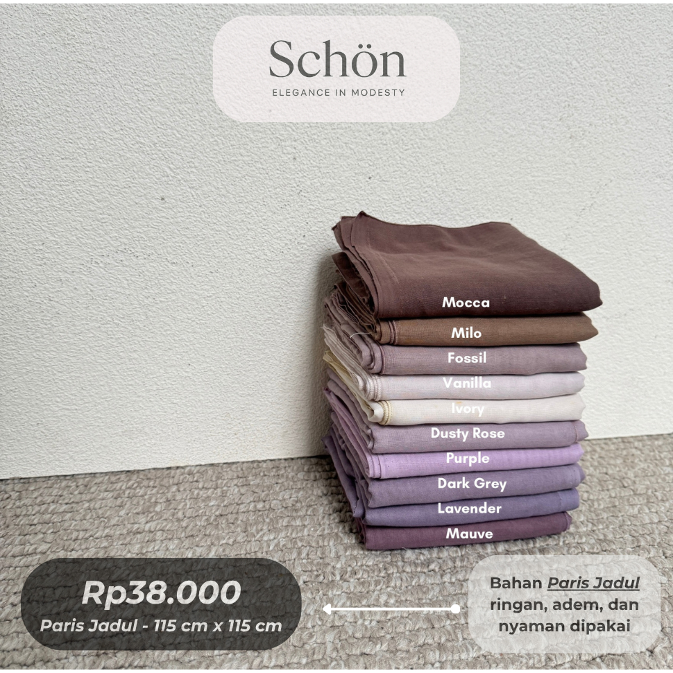 SCHÖN VEIL – Paris Jadul Segi Empat bahan Paris Jadul Premium | Adem, Ringan di Kepala, dan Gampang 