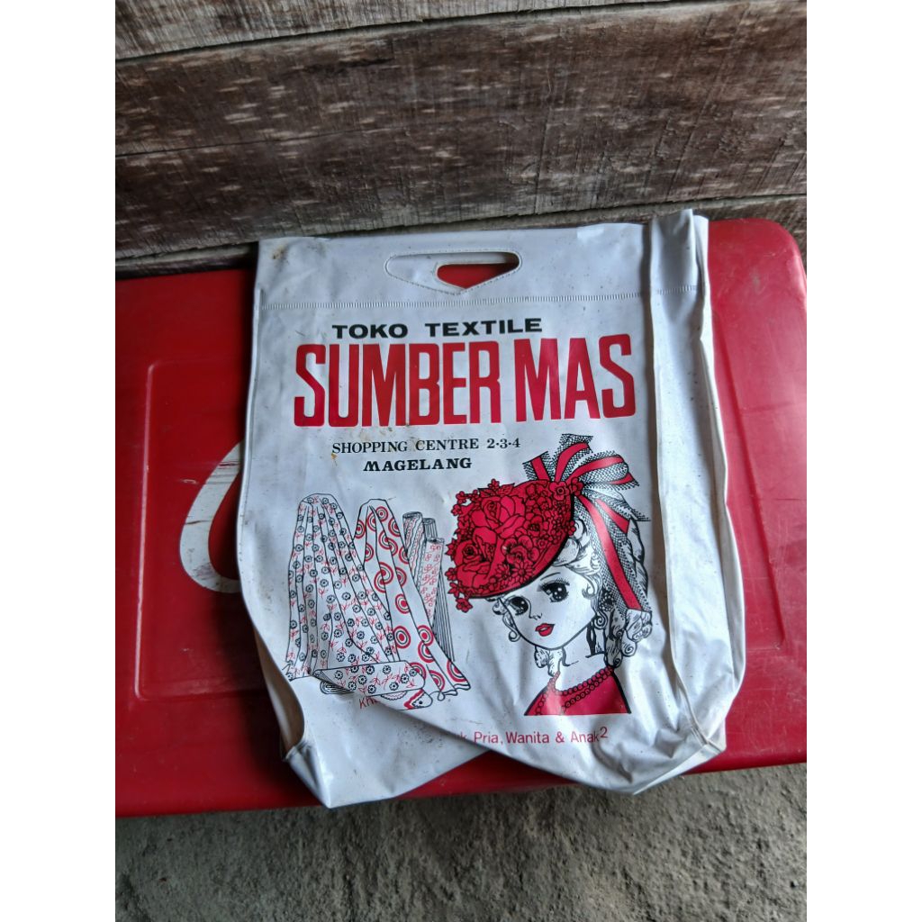 Tas iklan toko textile 85rb jadul antik vintage display lawas kuno