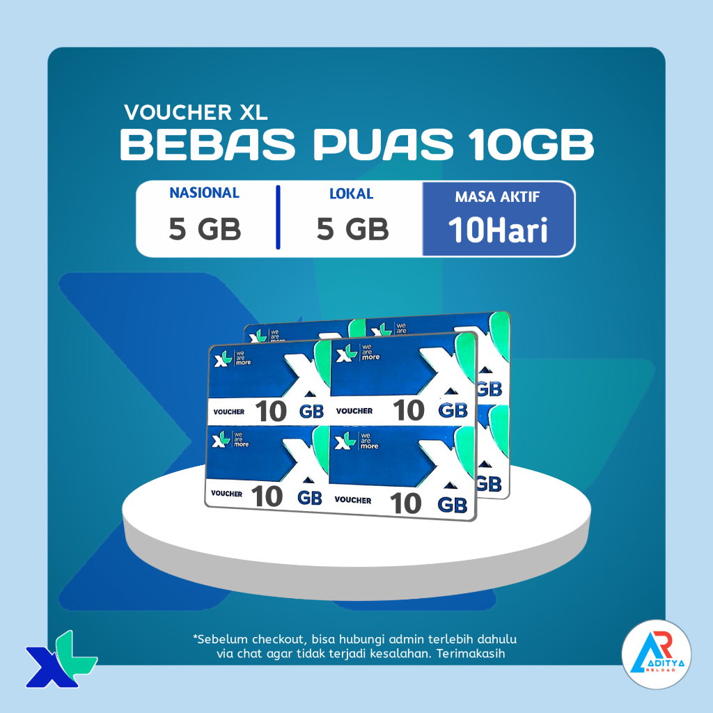 Voucher Kuota XL Bebas Puas 10GB 10Hari