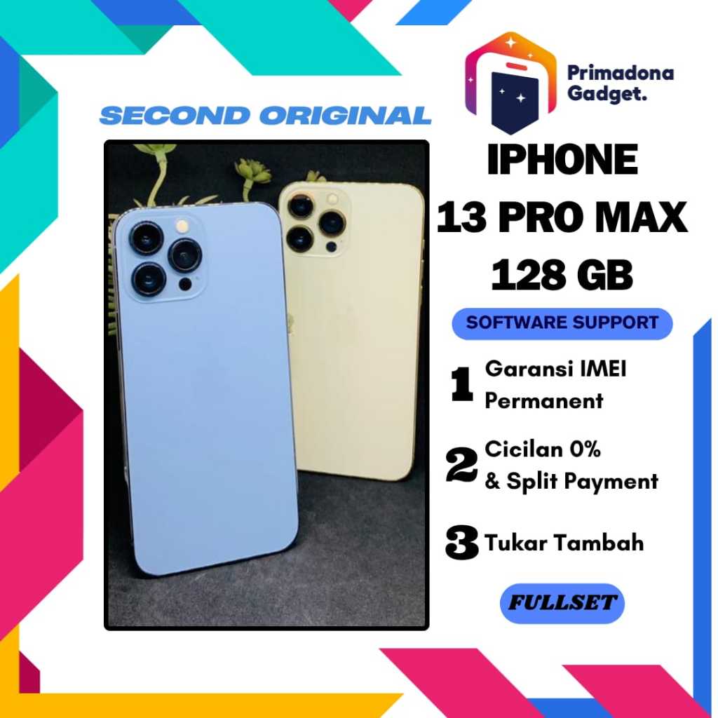 iPhone 13 Pro Max 128GB - Fullset OEM - 128 GB - Second Terdaftar - COD Surabaya