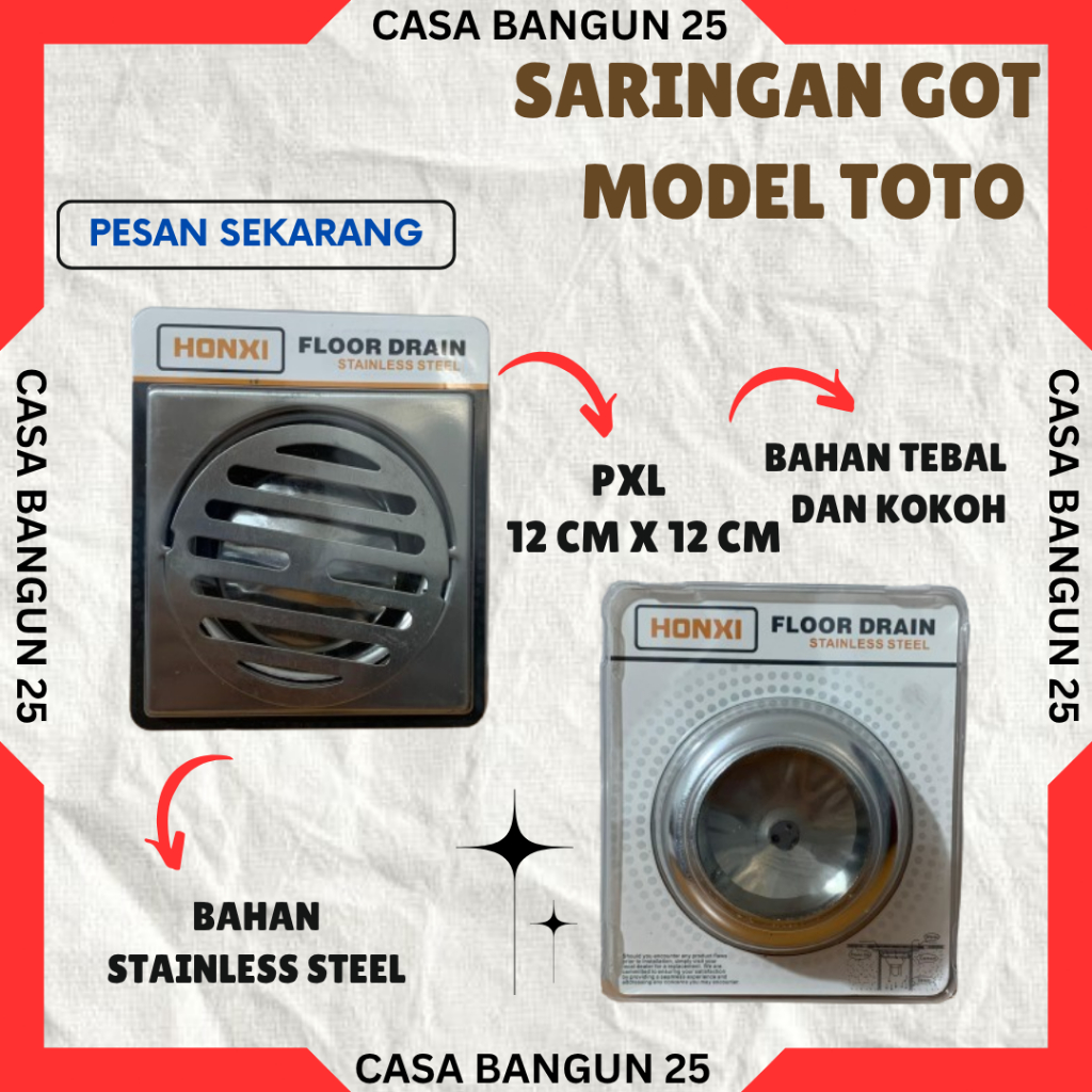 TOTO Stainless Floor Drain Anti Kecoa Tikus Bau