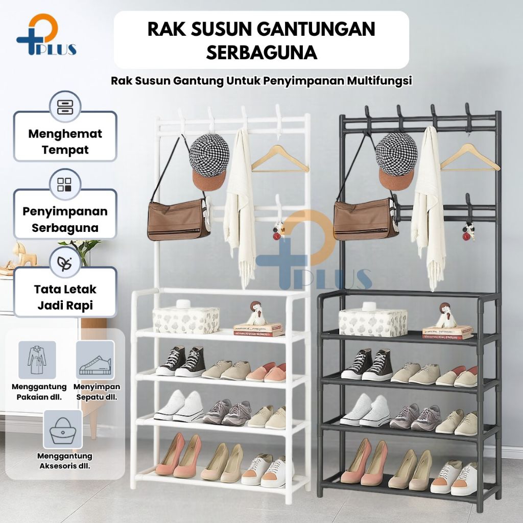 RAK SERBAGUNA SEPATU SUSUN RAK SEPATU SERBAGUNA MULTIFUNGSI RAK GANTUNG BAJU FBL BONGKAR PASANG