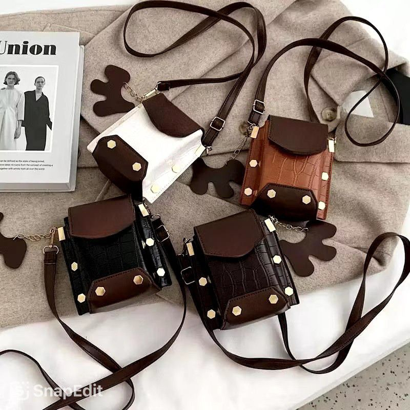 Tas selempang Wanita Tas HP Wanita terbaru Tas Retro Croco FREE PACKING BOX