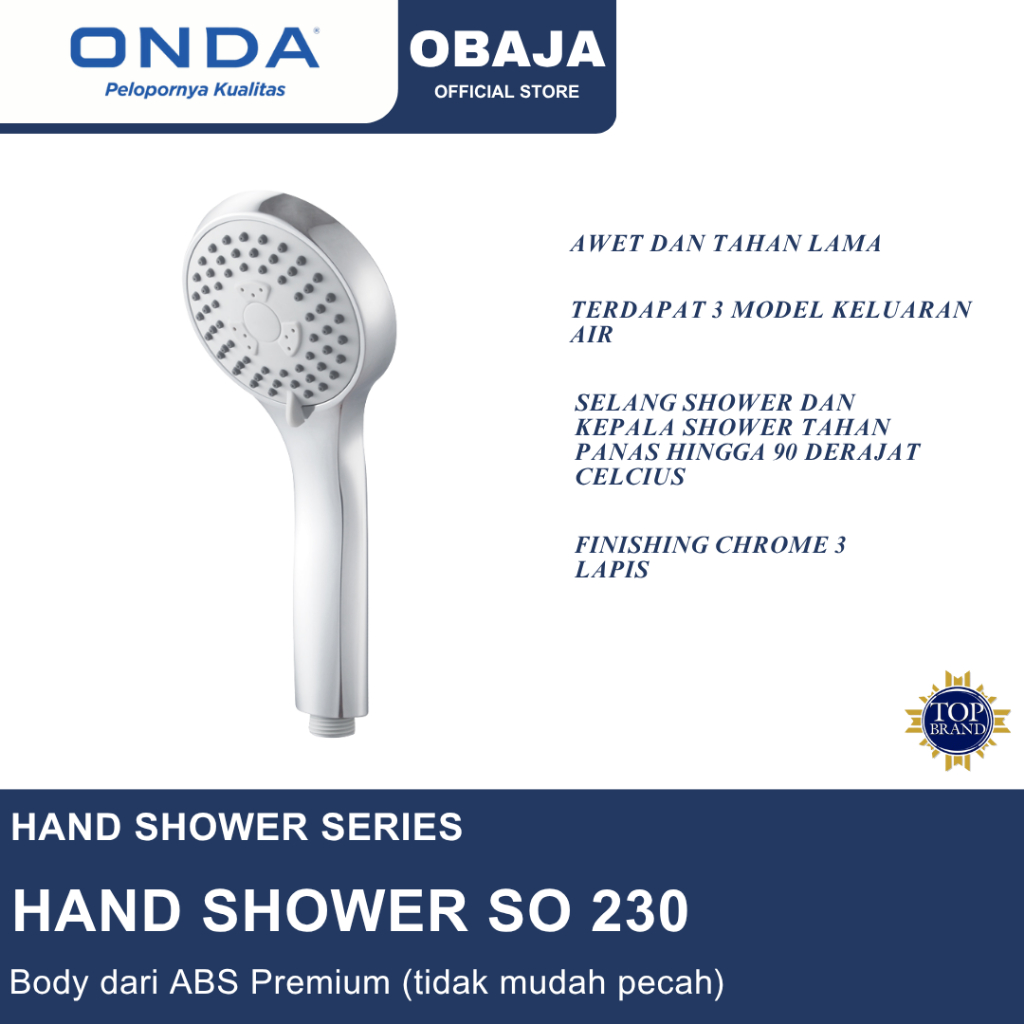 Onda Hand Shower SO 230 / Hand Shower Onda / Shower Mandi SO 230 Onda