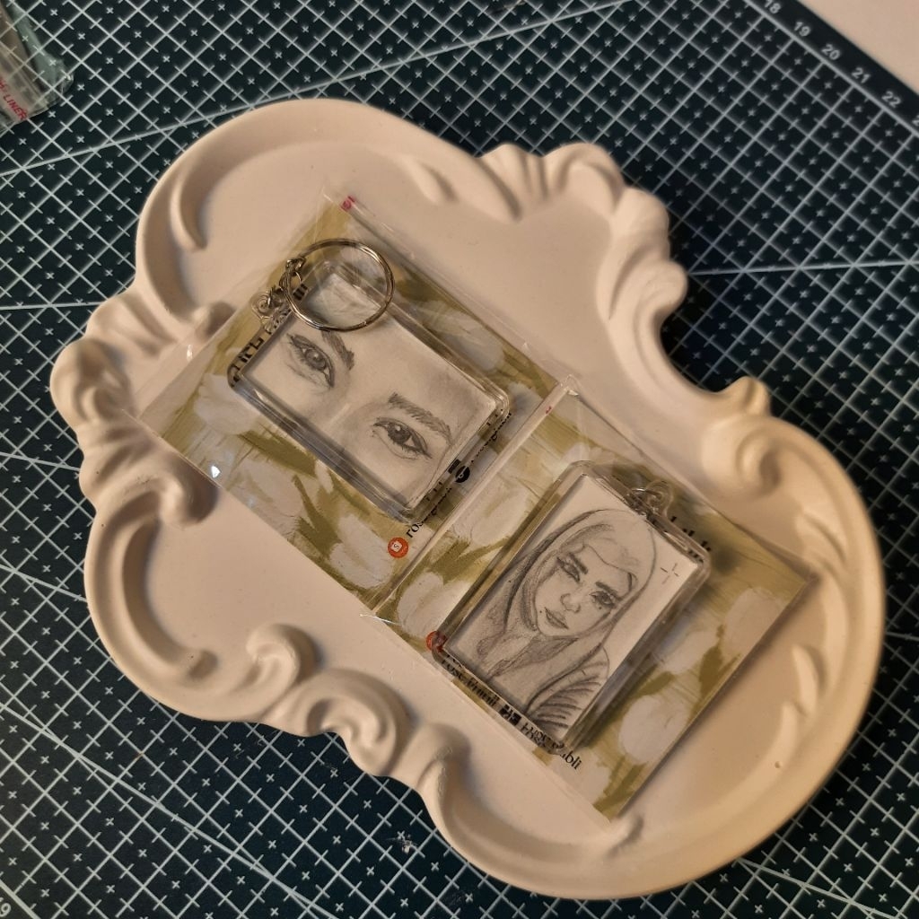 gantungan kunci custom mata/wajah handmade| keychain akrilik