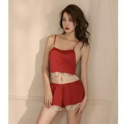 PD05 Lingerie Pakaian Dalam Cewek Atasan Celana Renda Lace Sexy Baju Tidur Crop Top
