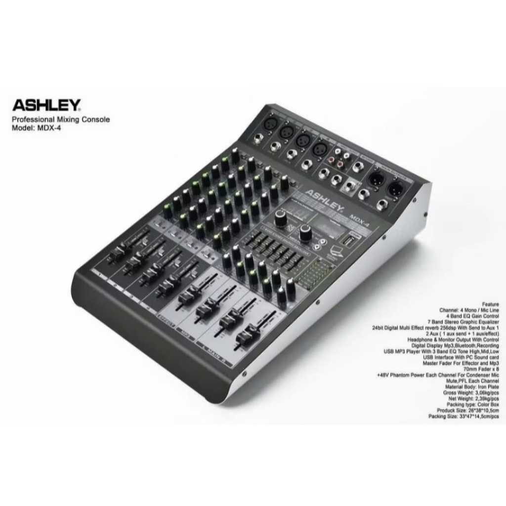 MIXER ASHLEY MDX-4 / Mikser ASHLEY MDX 4 Channel Original Efek 24 Bit - 256DSP