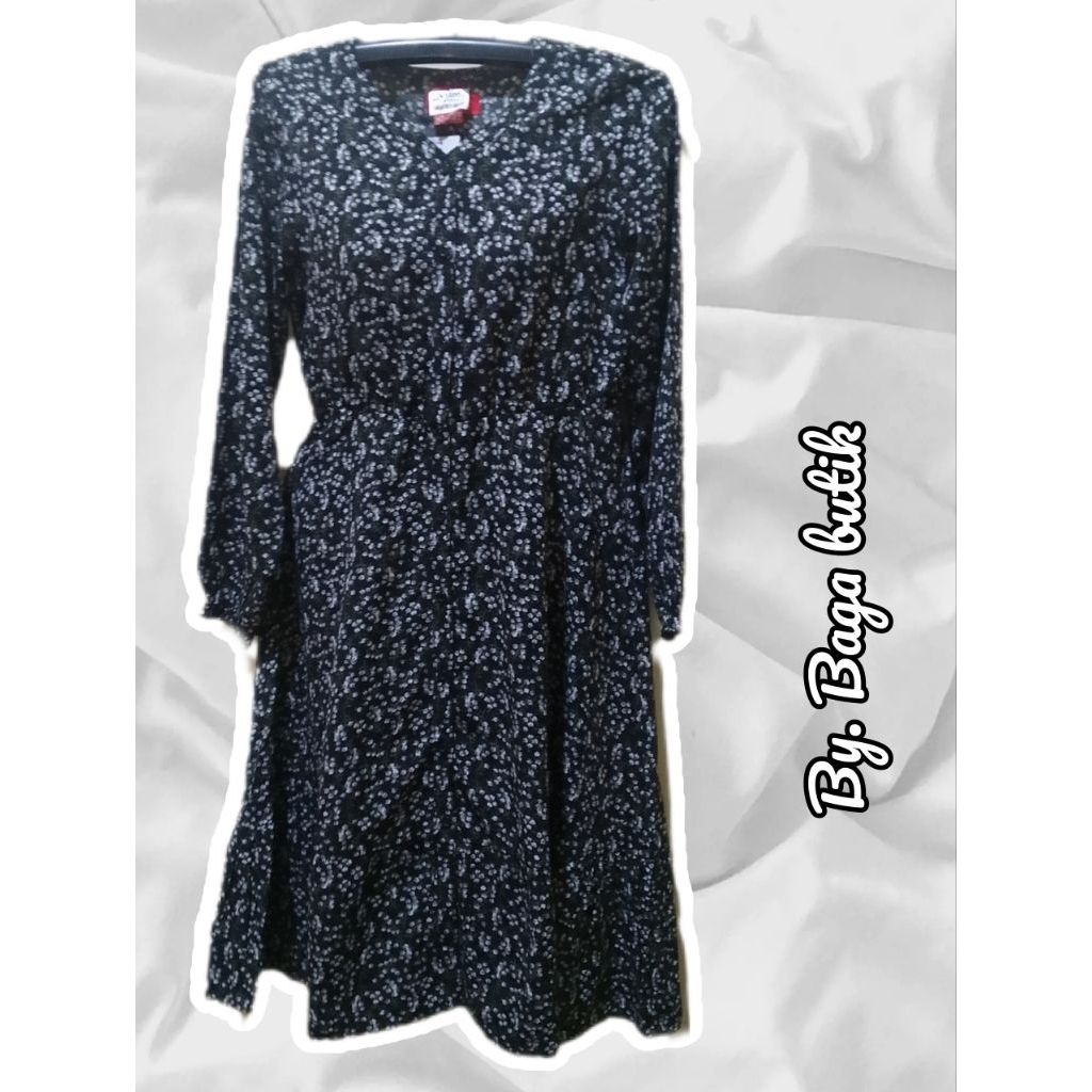 Dress sifon motif bunga