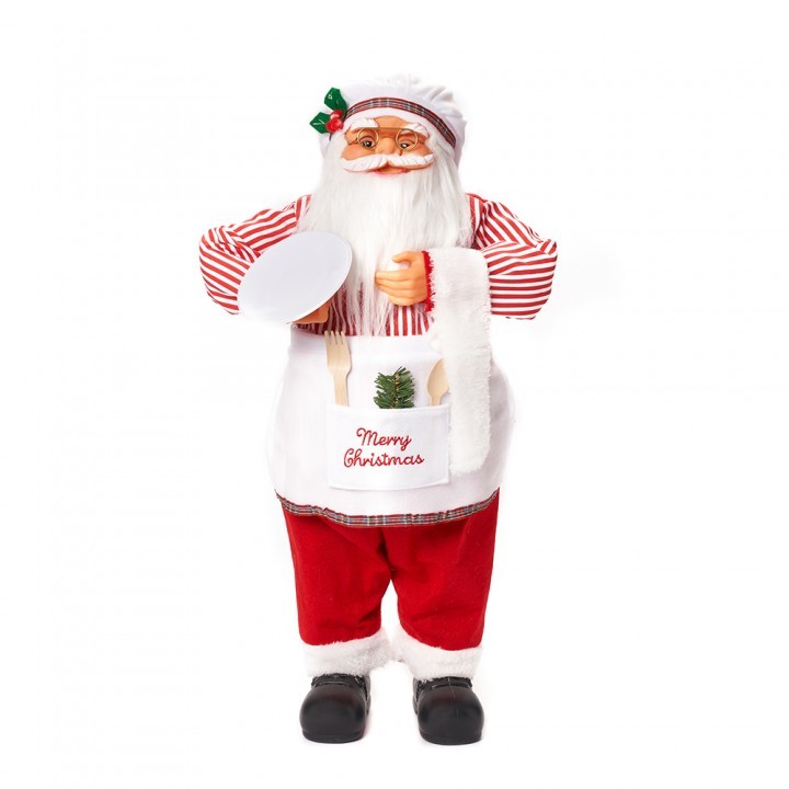 Yeraya Boneka Santa Berdiri Koki 60cm Boneka Natal Boneka Santa Boneka Santa Claus Dekorasi Natal Bo