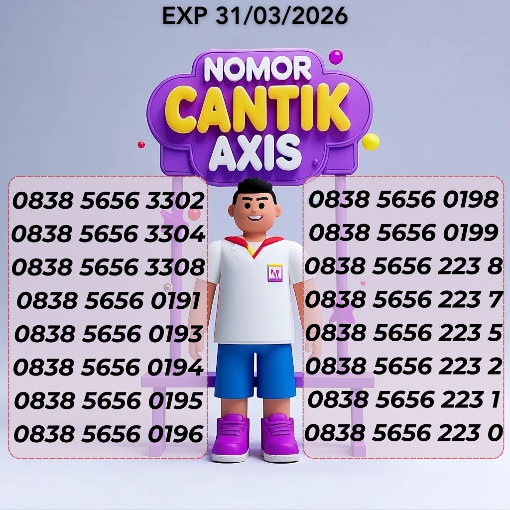Nomor Cantik Axis Reguler Seri 0838 5656 XXXX Harga 19ribu