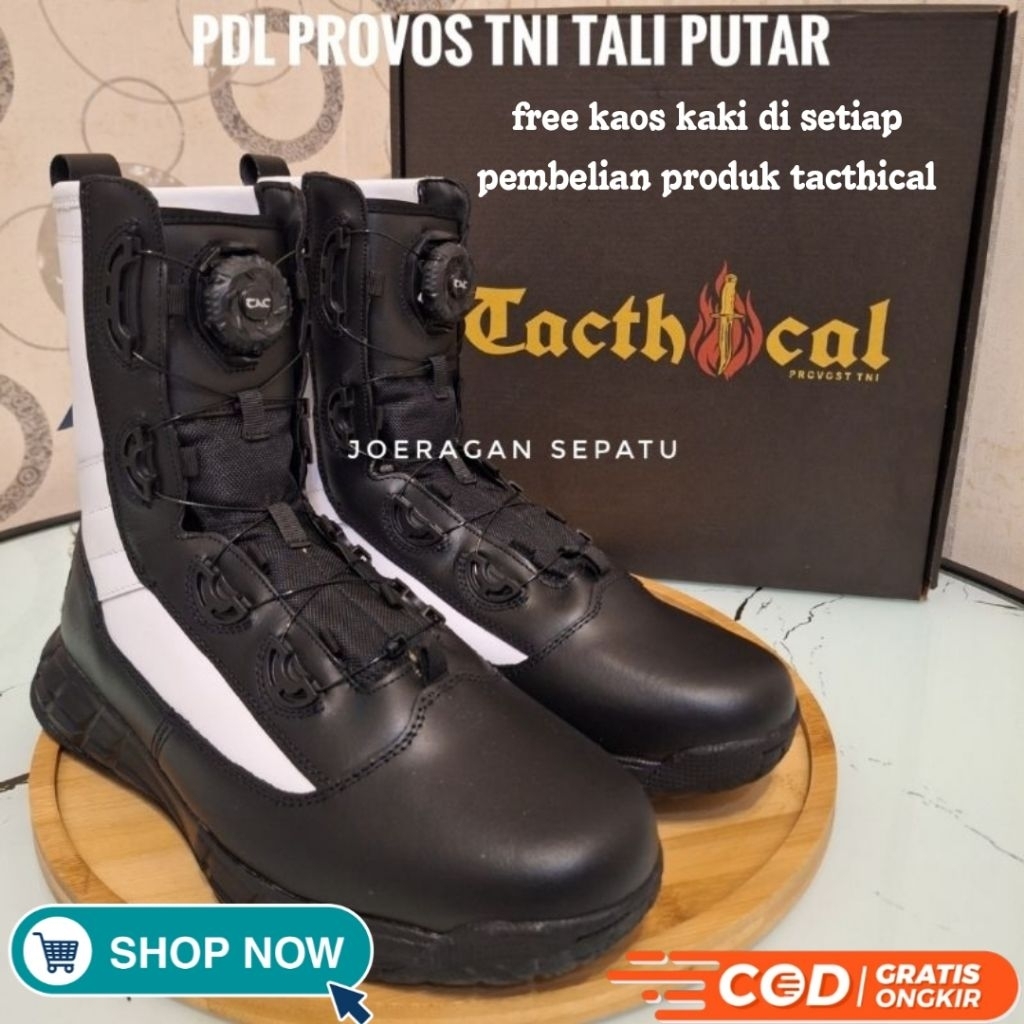 SEPATU PDL TALI PUTAR PROVOS TNI TACTICAL KULIT ASLI SEPATU PDL TACTICAL TALI PUTAR PROVOS TNI