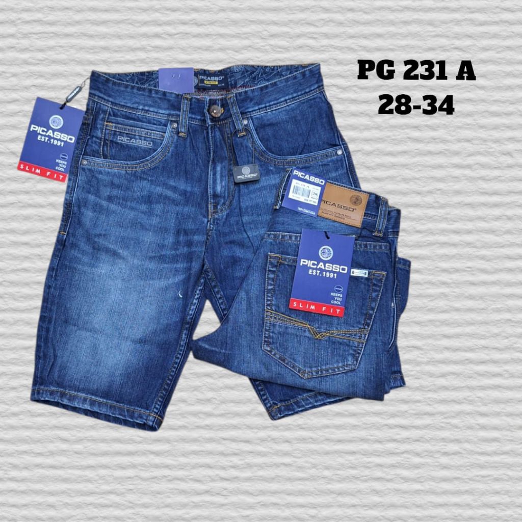 celana pendek jeans picasso slimfit original premium