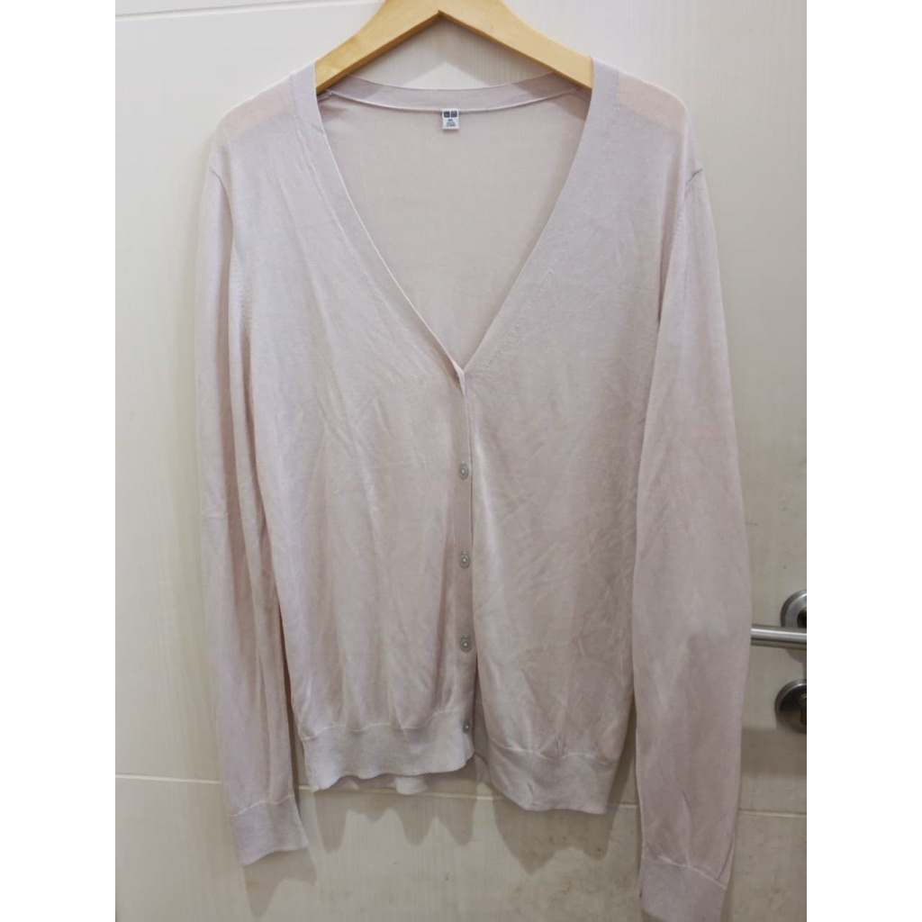 Cardigan jaring abu uni uni. 257
