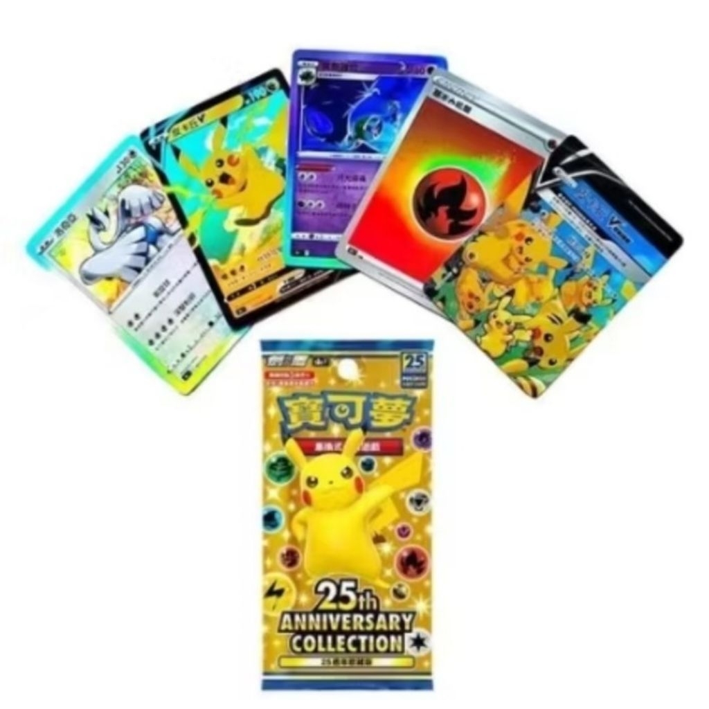 Pokemon 25th Anniversary Kartu Pokemon Booster Pack Anniversary Collection cards kids