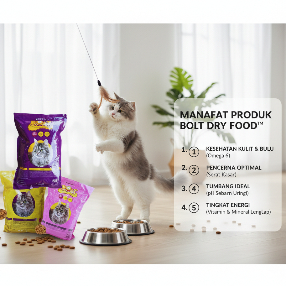 Bolt 800gr Makanan/Pakan Kucing Kering / Makanan Kucing Kering