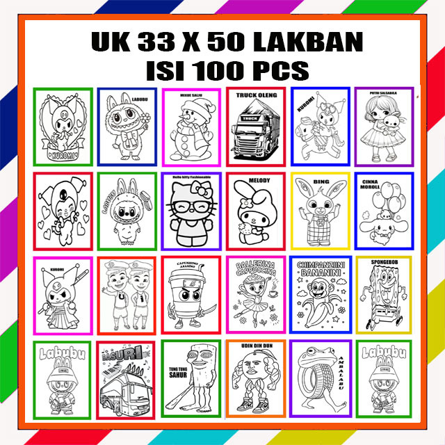 Mainan viral pasar malam styrofoam lukis paket grosir isi 100 lembar UK 33 X 50 DAN 30 X 40 LIST Lak