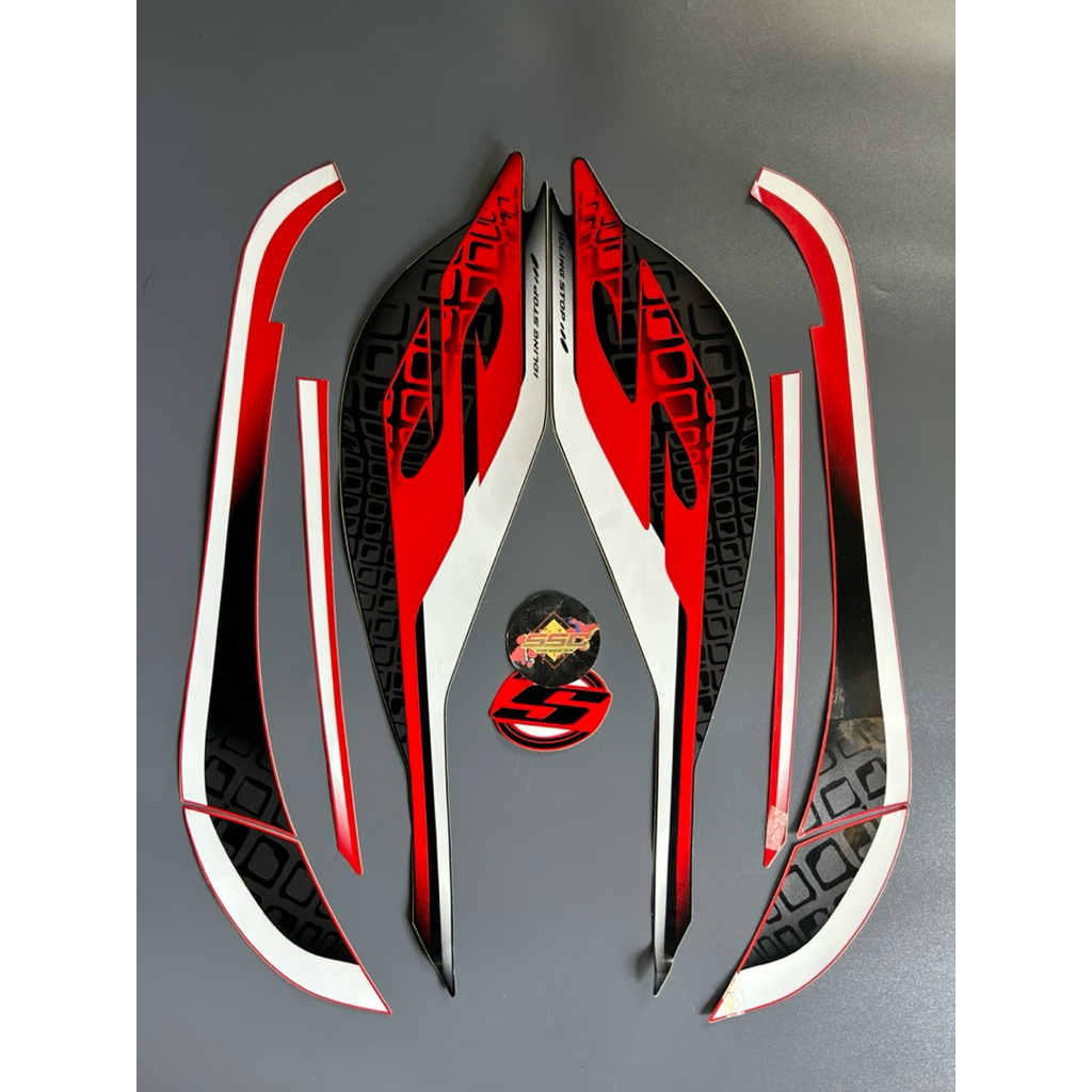 STRIPING STIKER STIKER SCOOPY SPORTY 2019 HITAM MERAH ORIGINAL