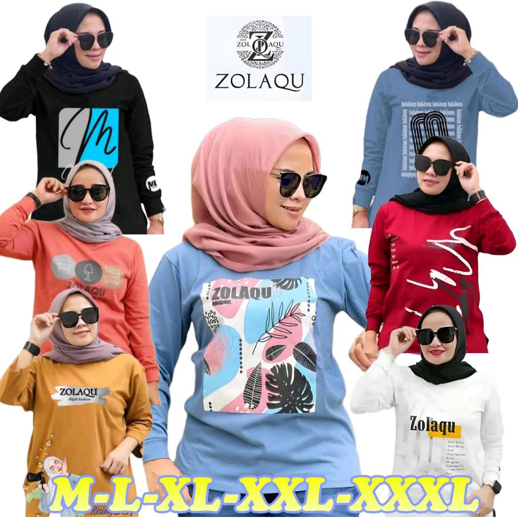 Zolaqu Original Terbaru Kaos Atasan Wanita Premium Bahan Katun Combat 24s kaos Seragaman Baju Seraga