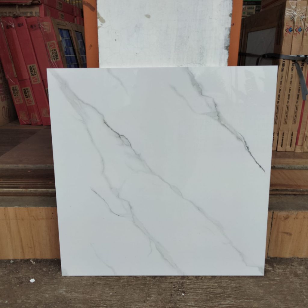 granit 60x60 lantai putih motif Lumina white