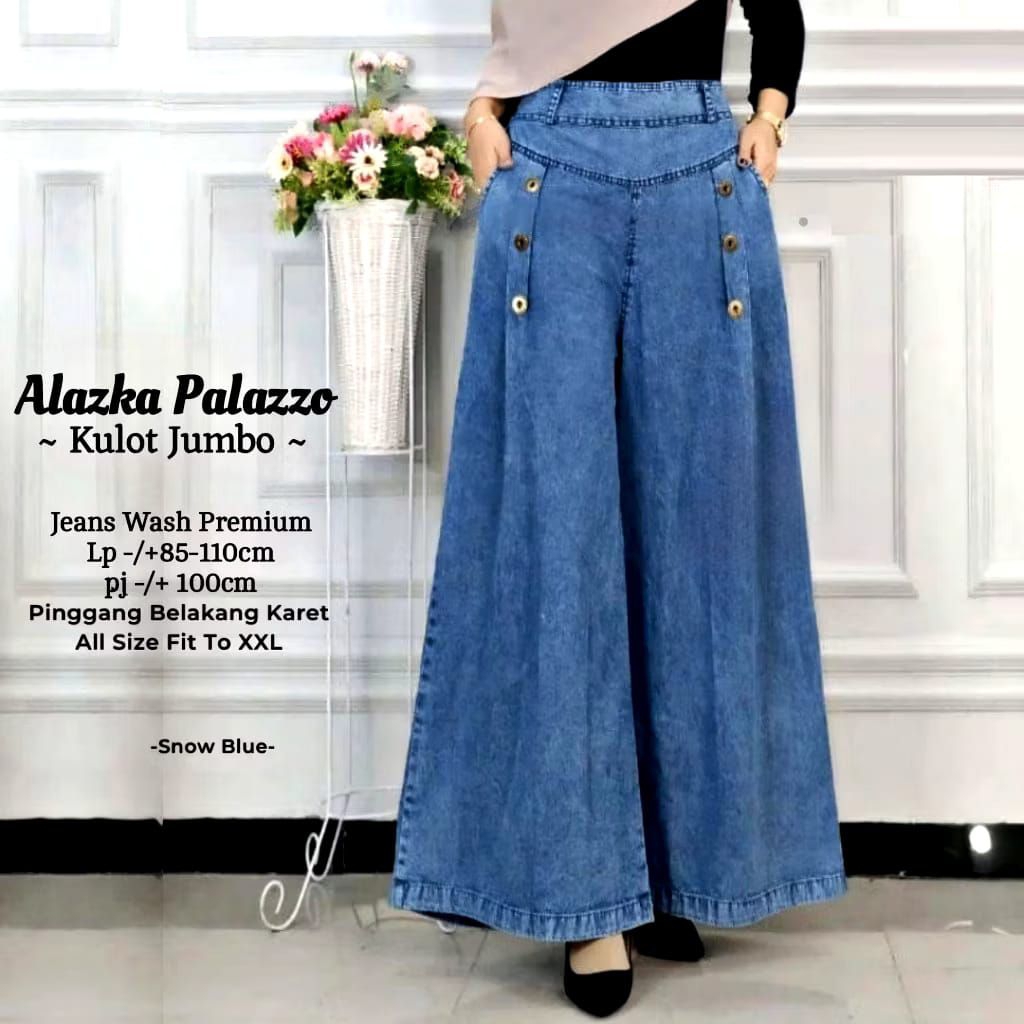 kulot paula celana jeans jumbo kulot cewek gomrang celana cewek big size