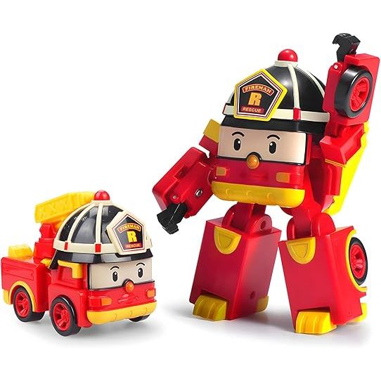 Robocar Poli 4" Transforming Robot - Fire Truck Roy, STEM-Inspired Rescue Robot