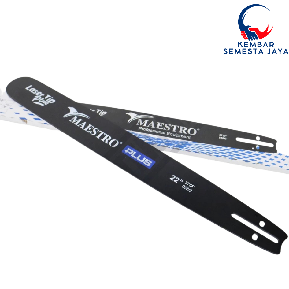 MAESTRO PLUS Chainsaw Bar Senso 22 Inch Guide Bar Baja LASER TIP PLUS Mesin Gergaji Kayu