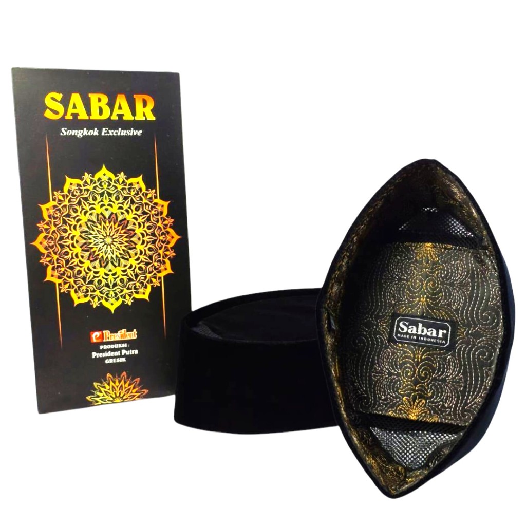 PRESIDENT Songkok Hitam AC Polos Songkok SABAR by President