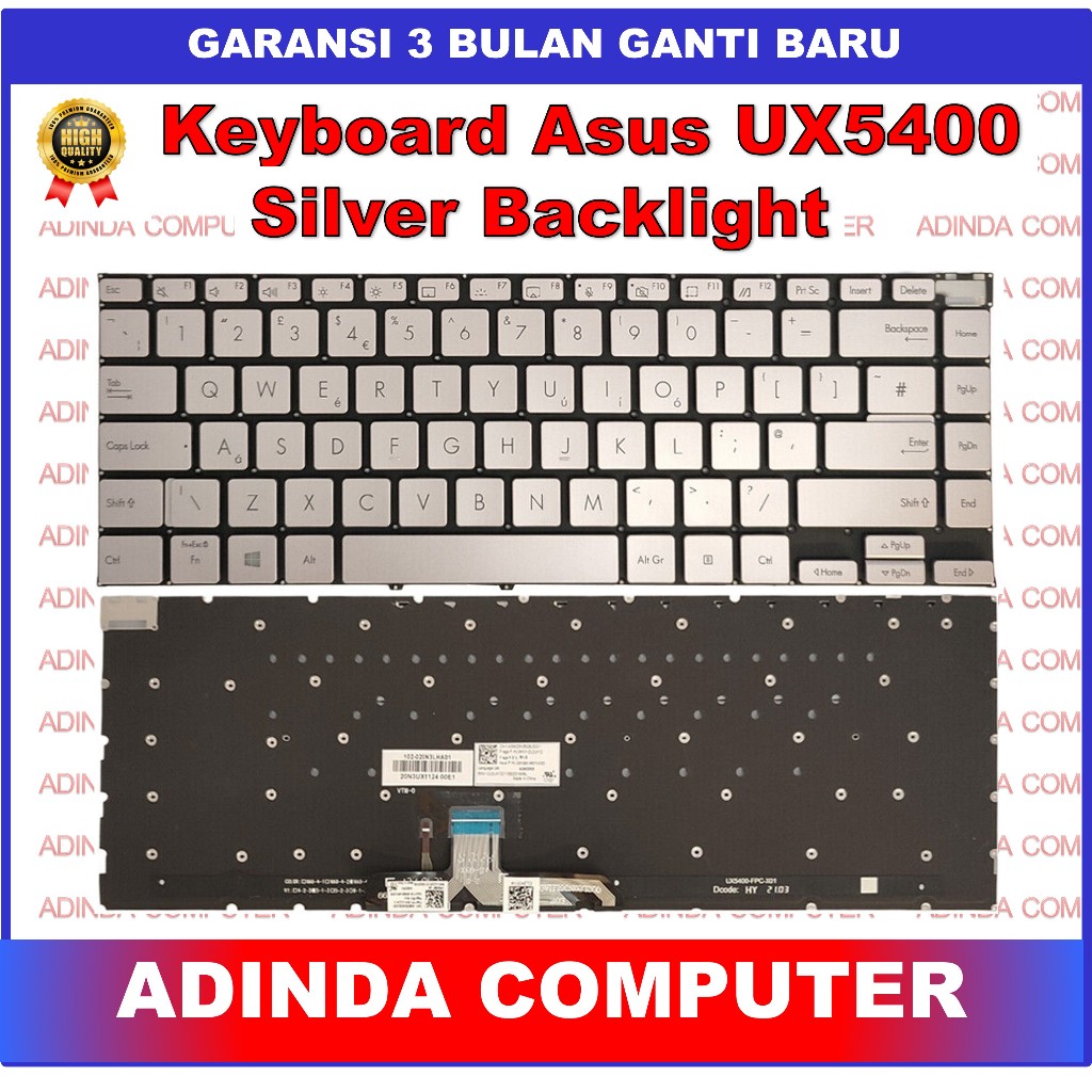 Keyboard Asus Zenbook 14x OLED UX5400 UX5401 UX5401E UX5401EA UX5401Z UX5401ZA UX5401ZAS Black-Silve