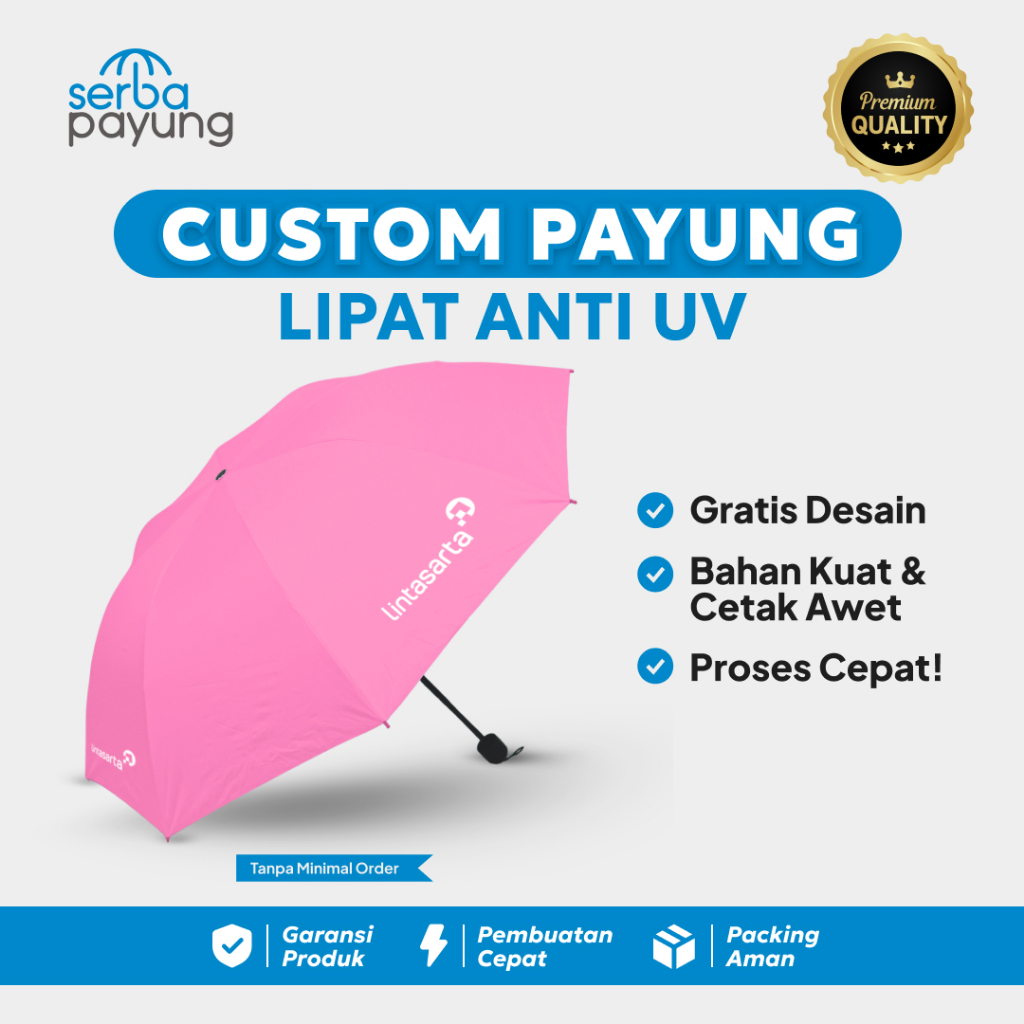 SERBA PAYUNG - Souvenir Payung Custom Lipat 3 Anti UV // Payung Custom Logo // Payung Custom Nama