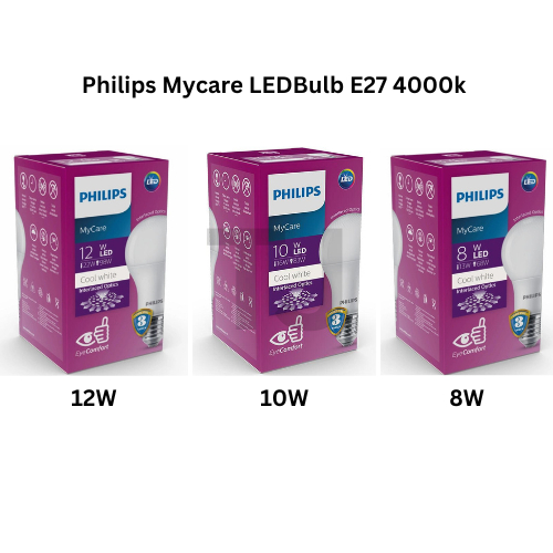 Lampu LED Bulb Philips Mycare 8W, 10W, 12W E27 - 4000k 230V Cool White