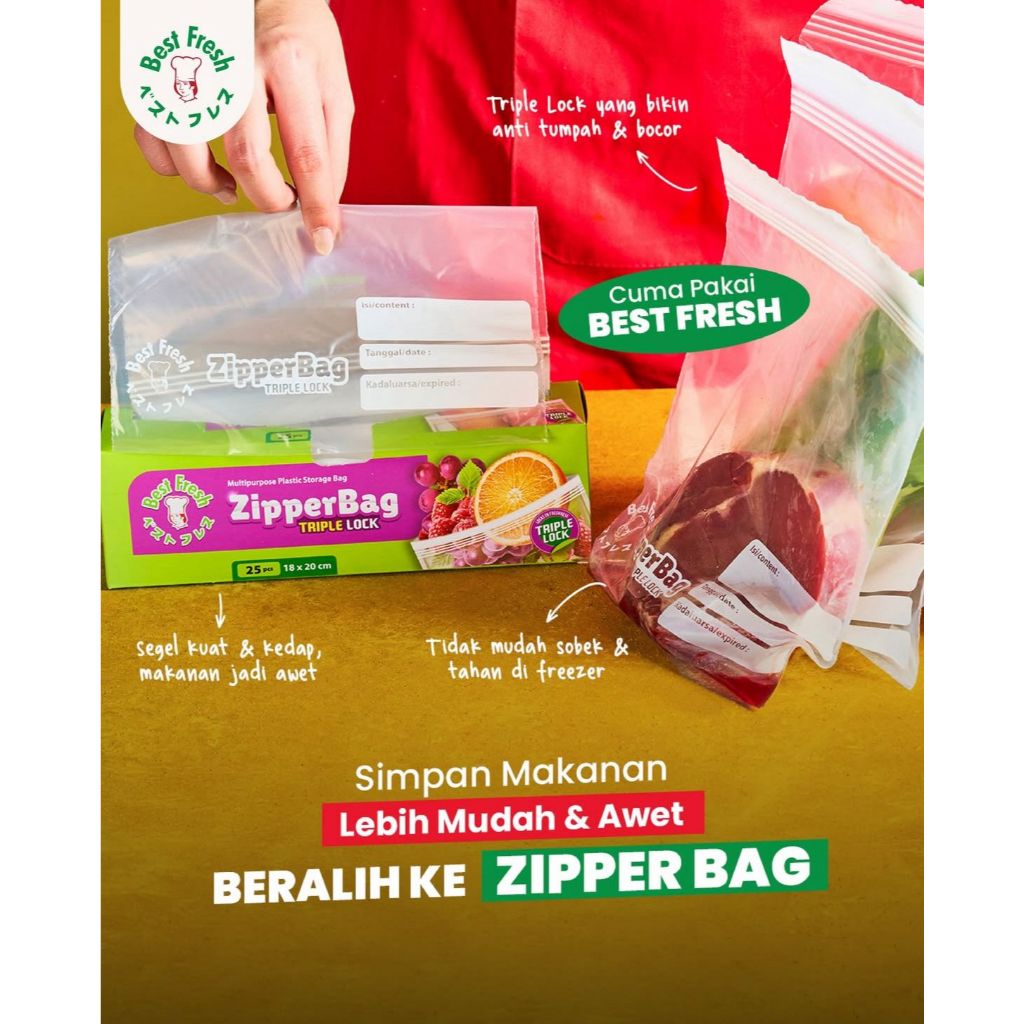 Zipper Bag Triple Lock/ Kantong Penyimpanan Makanan Zipper Bag
