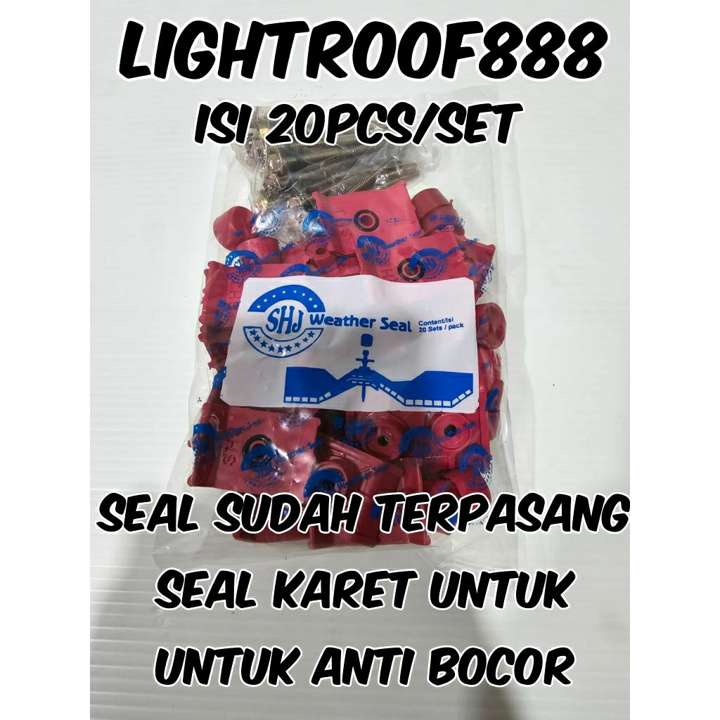 Baut alderon atap UPVC shj merah + baut roofing 7 cm isi 20 set