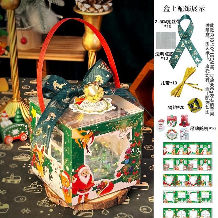 (1 Pcs) Box Cake Edisi Natal Kotak Hampers Lucu Packaging Makanan Gemes Merry Christmas Warna Random