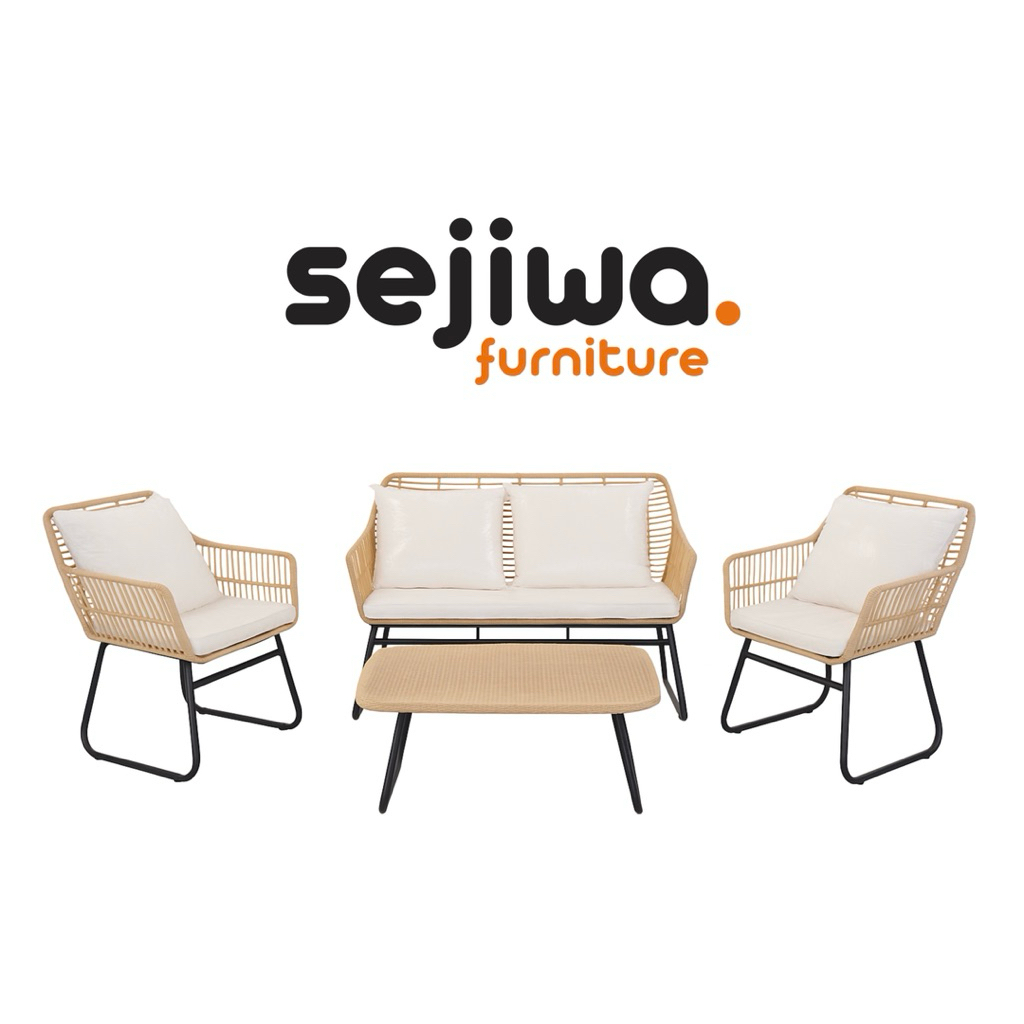 Set Kursi Tamu Outdoor Rotan Sintetis / Kursi Cafe Rotan Sintetis / Sofa Tamu Outdoor Rotan Sintetis