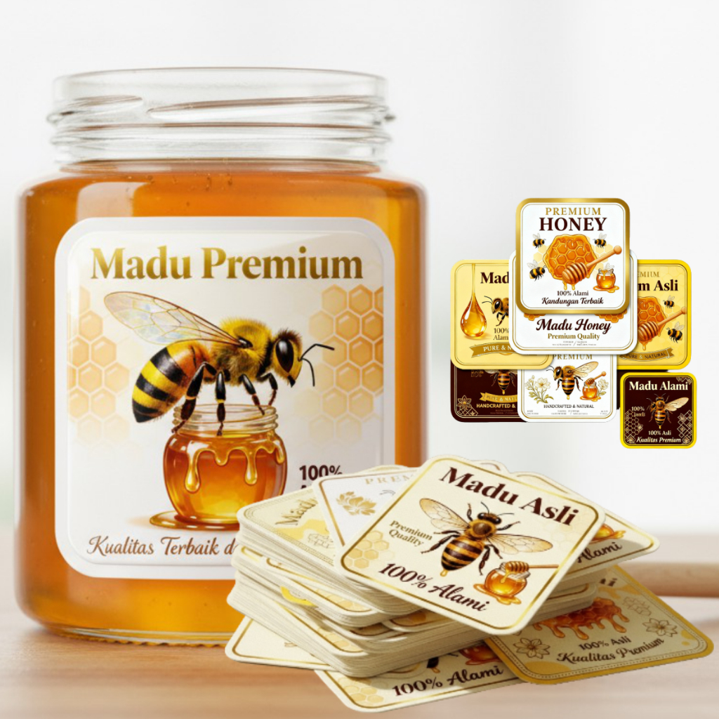 Stiker Label Madu Premium Sticker Label Kemasan Produk Madu Isi 54 Pcs Stiker