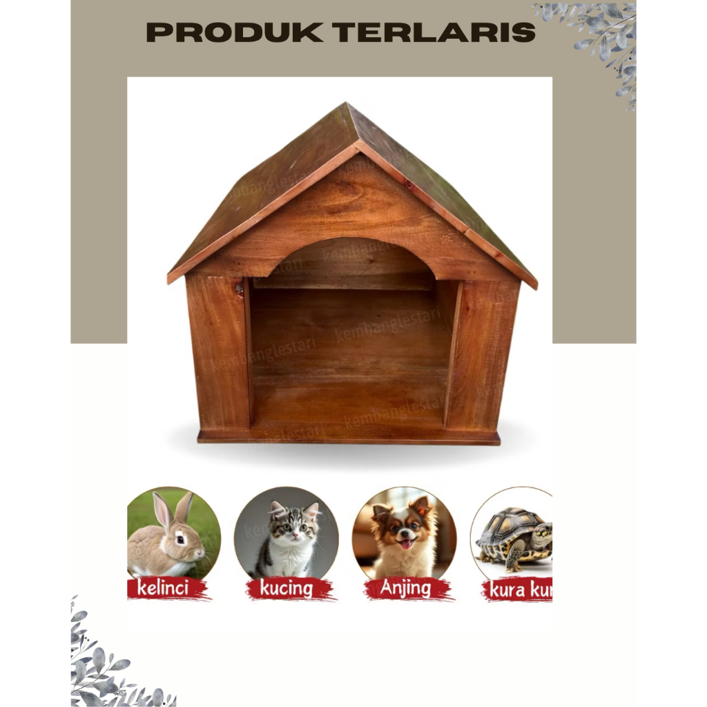 Kandang Kucing Anjing Kelinci Kayu Rumah Hewan Outdoor