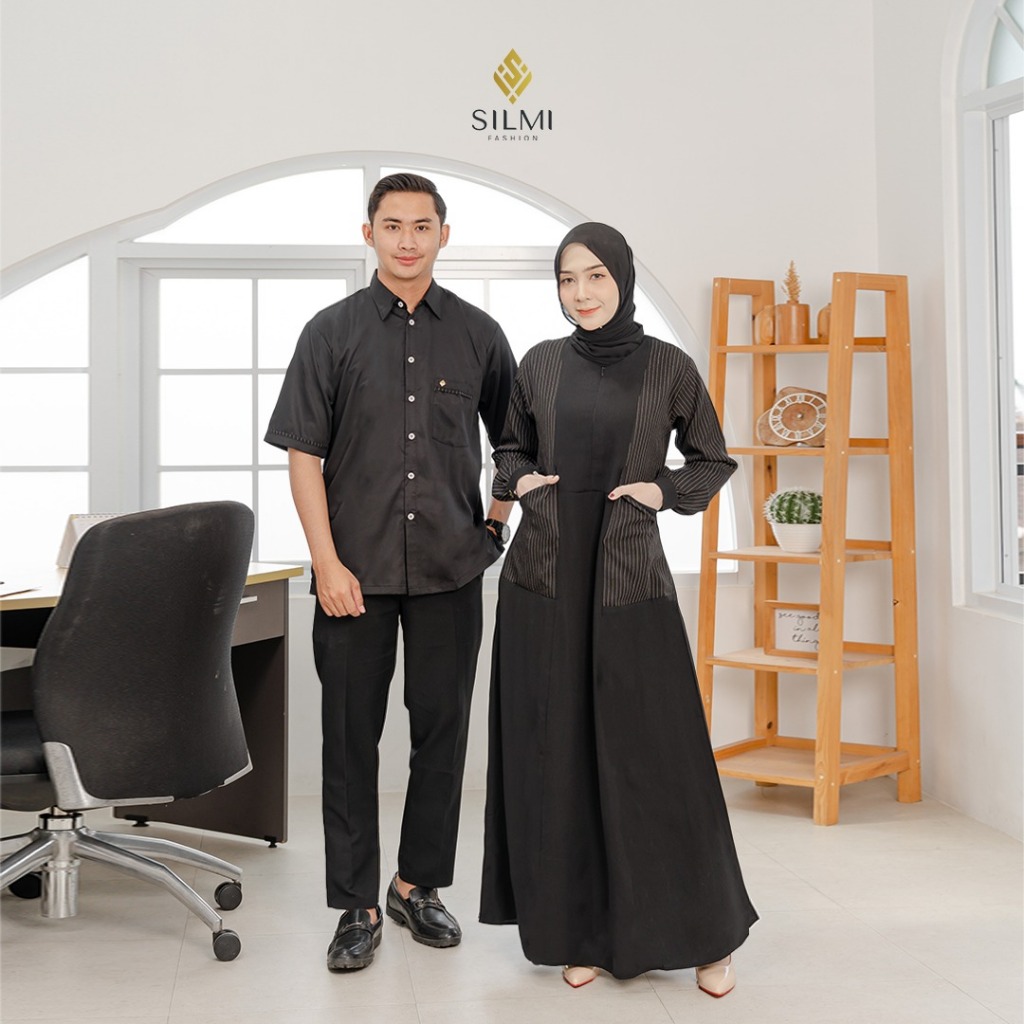 Silmi | Ilma Couple - Gamis Couple Pasangan - Gamis Kondangan Simple Elegan