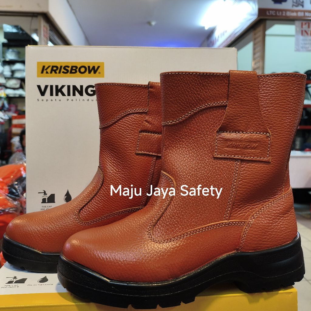 Sepatu Safety Boot Krisbow viking / Sepatu Proyek Type Boot Krisbow Viking Coklat Original