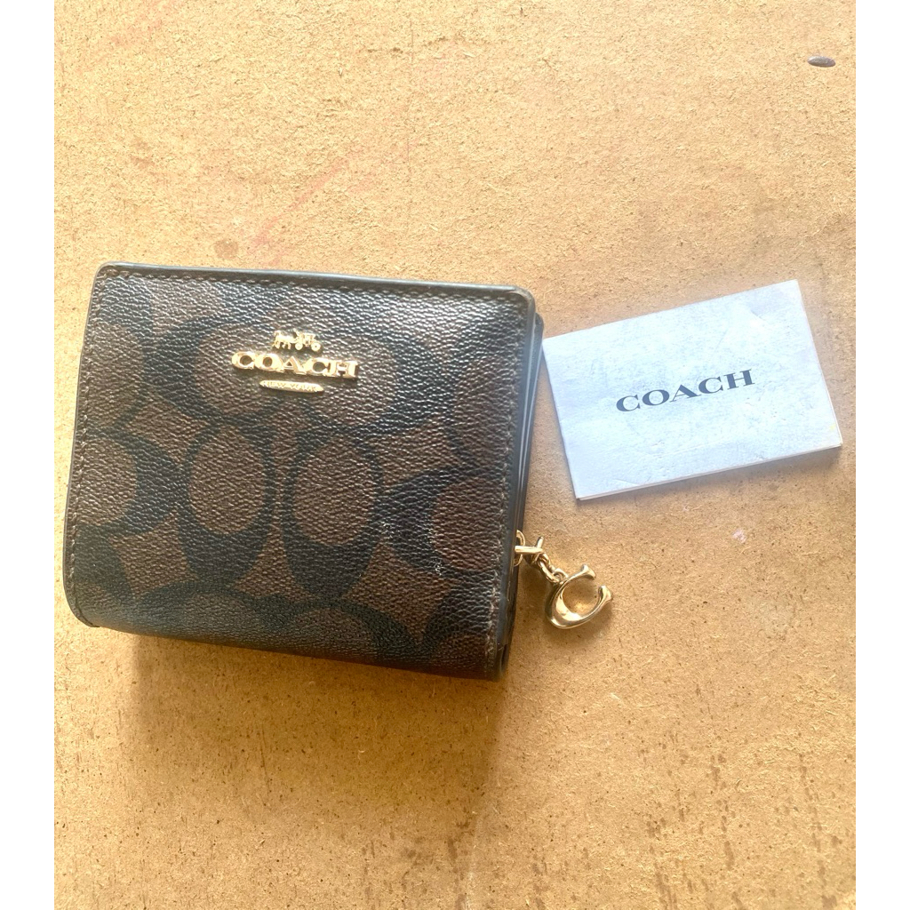 preloved Dompet / Wallet Coach signature dark brown authentic ori