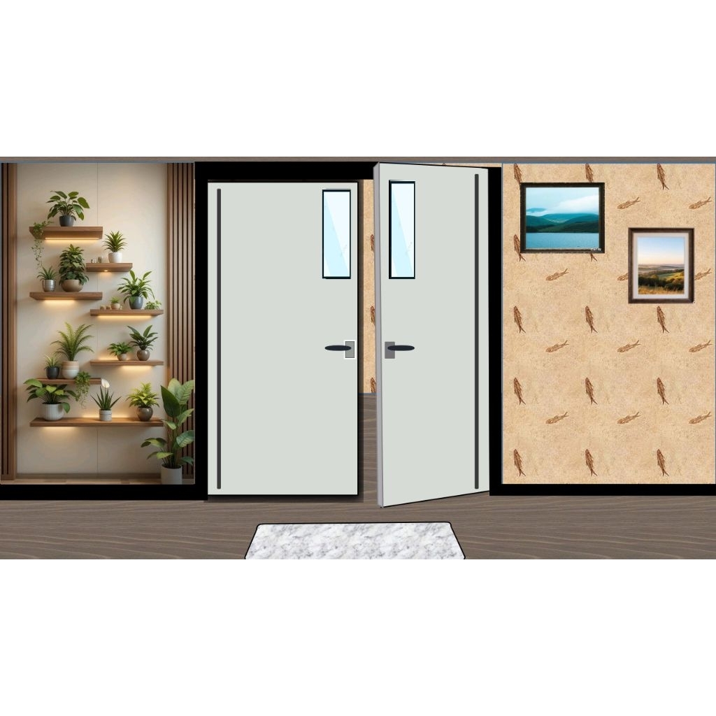 pintu double door suwing/kupu tarung kaca samping