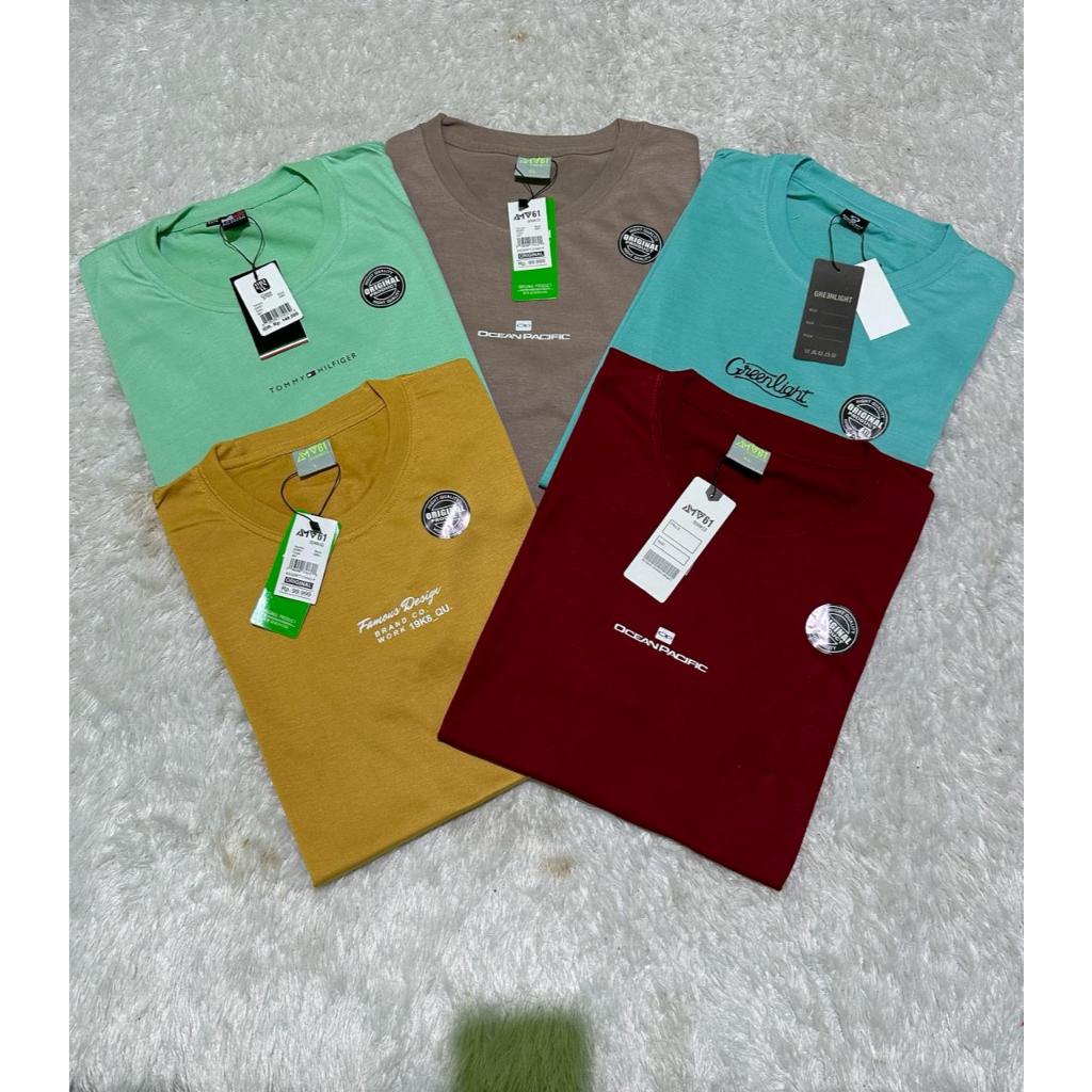 Paket isi 4 pcs 100 ribu kaos pria hitam T-shirt cowok dewasa oblong lengan pendek motif band origin