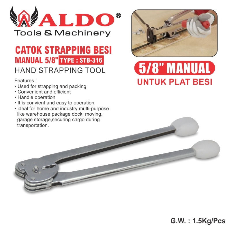 CATOK STRAPING BESI 5/8" STB-316 / CATOK KLEM ONLY / CATOK PACKING MERK ALDO
