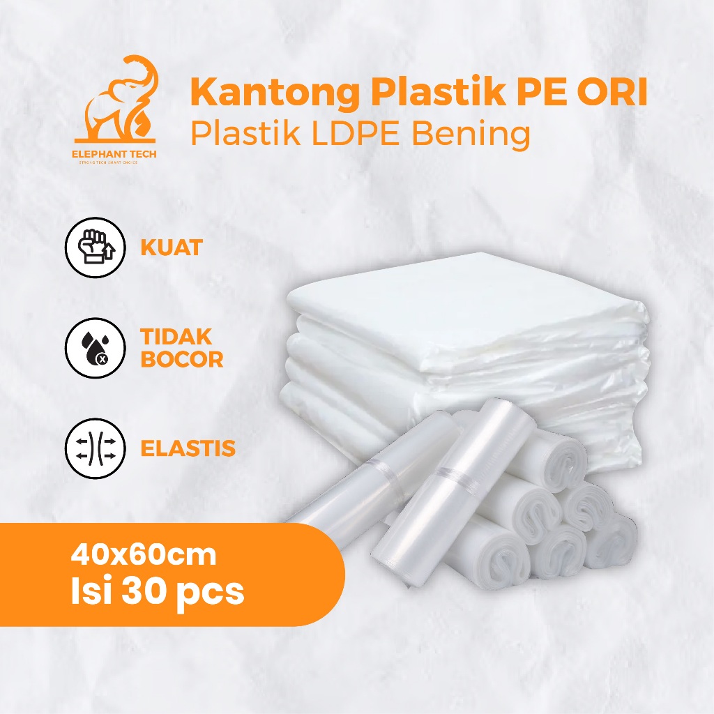 Plastik PE ORI / Kantong Plastik PE / Kantong Plastik Bening / Plastik Pembungkus uk 40x60