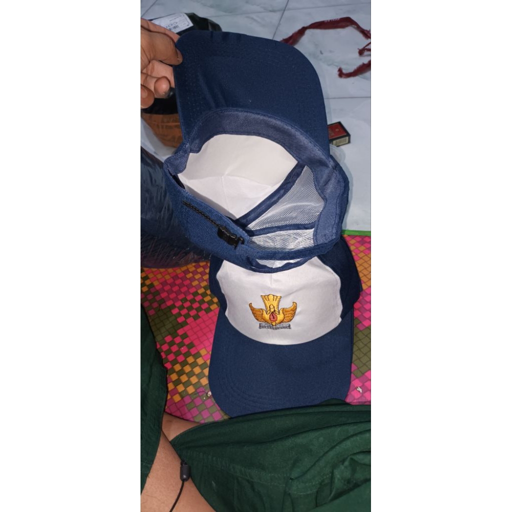 topi smp putih rell jaring