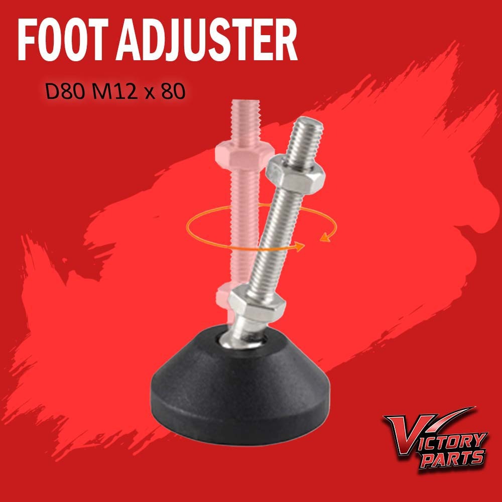 Foot Adjuster / Flexible Foot Adjuster M12 x 80 - Drat Stainless alas Thermal Plastic