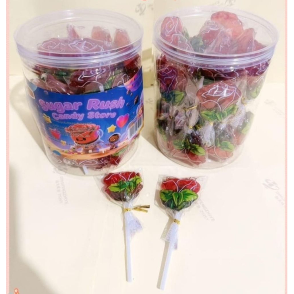 Penguin Permen Keras Lolipop Bentuk Mawar Isi 30 pcs