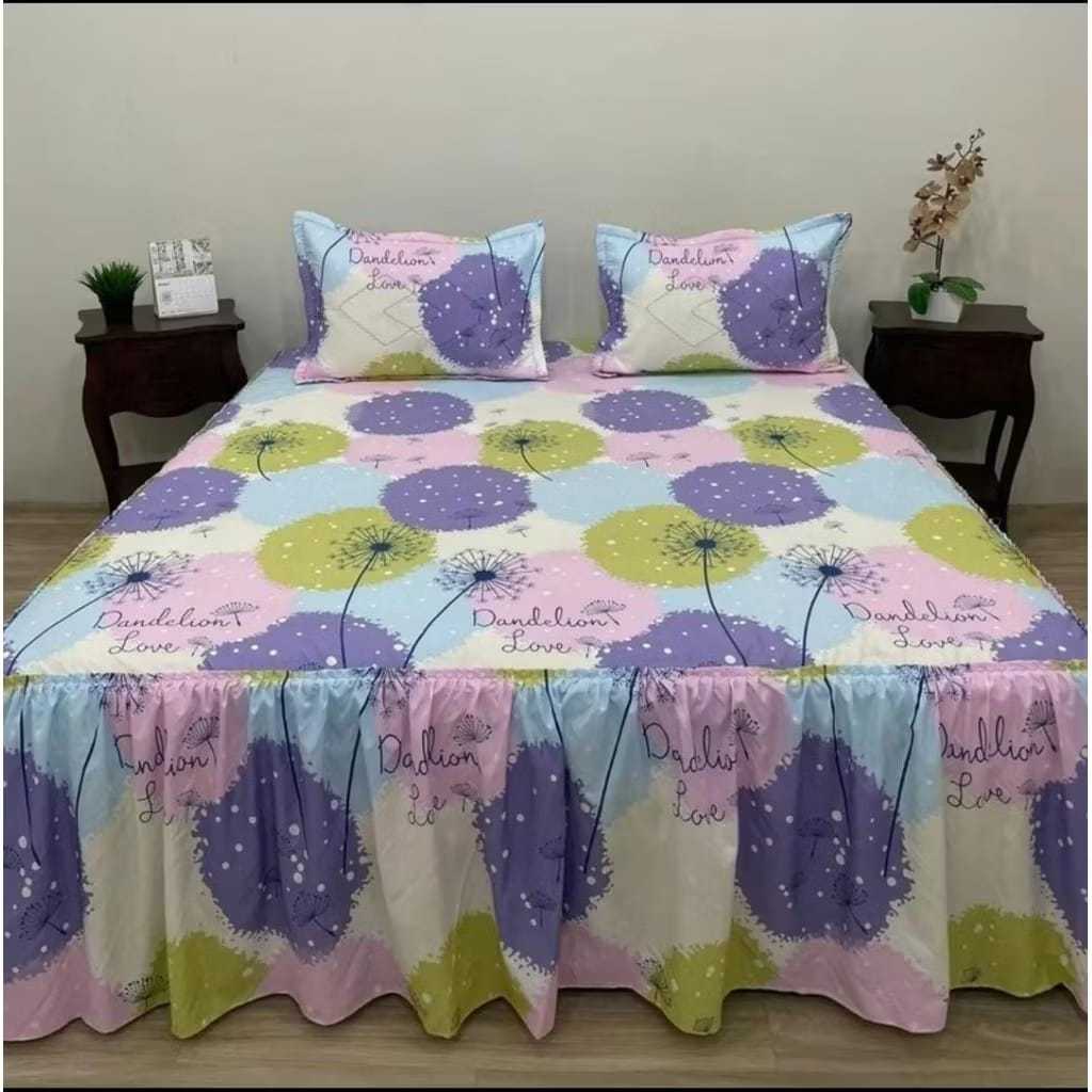 SPREI RUMBAI MEWAH TERLARIS BONUS SARUNG BANTAL DAN SARUNG GULING UKURAN 180X200 160X200 120X200