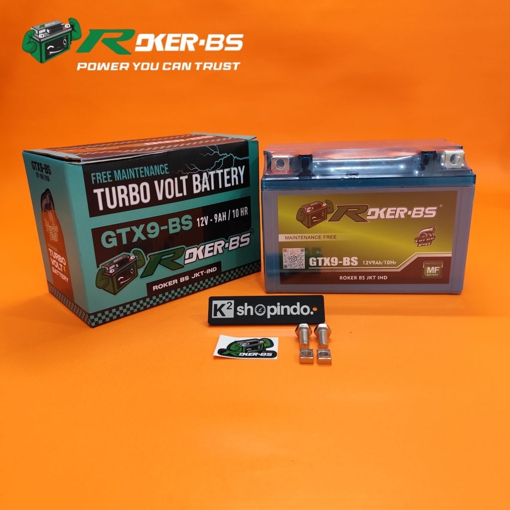 Aki Kering Roker BS GTX9 BS Kawasaki Er6n Ninja 250 Z1000 Z800 KTM Duke 200 250 RC 200 250 Pulsar 20