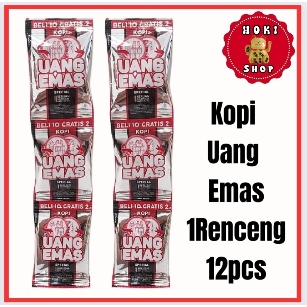 Kopi Bubuk Uang Emas 1renceng 12pcs @7gr / Kopi Uang Emas / Kopi Sachet