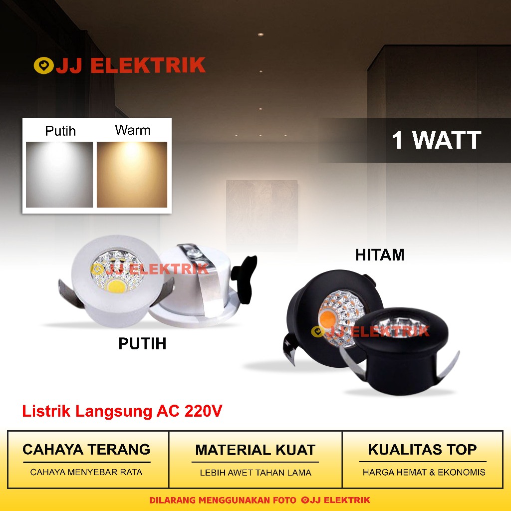 Lampu Downlight LED Mini 1W COB Spotlight Plafon Ceiling Hias Lemari Dinding